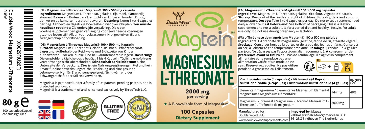 Double Wood Magtein® Magnesium L-Threonaat